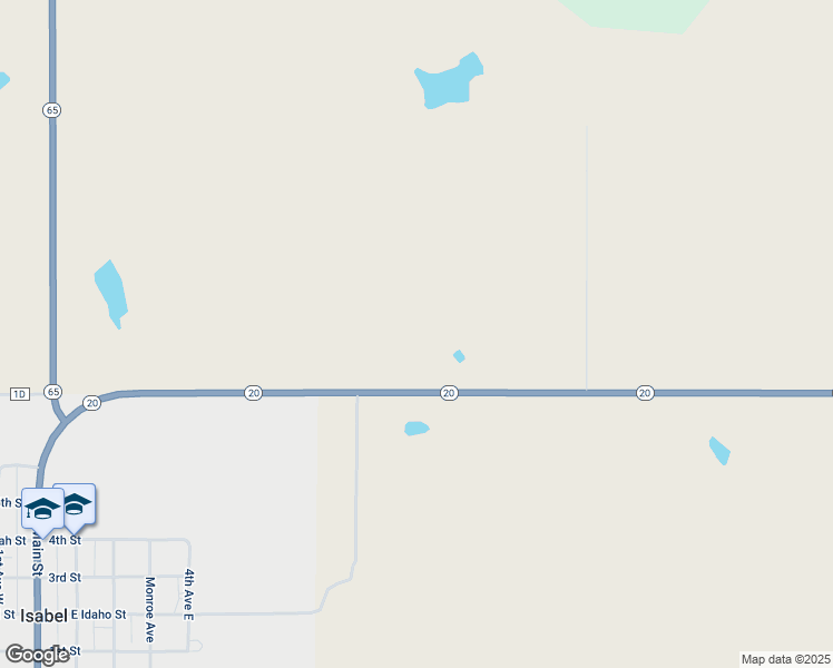 map of restaurants, bars, coffee shops, grocery stores, and more near 23367 South Dakota 20 in Isabel