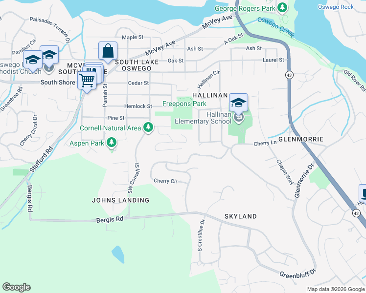 map of restaurants, bars, coffee shops, grocery stores, and more near 940 Upper Devon Lane in Lake Oswego