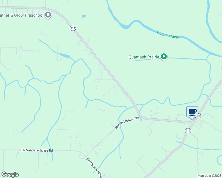 map of restaurants, bars, coffee shops, grocery stores, and more near 16035 Southwest Hillsboro Highway in Hillsboro