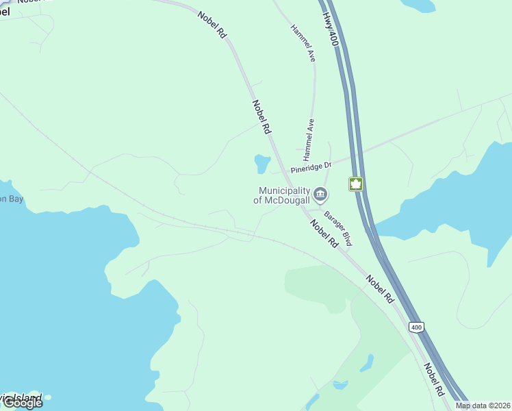 map of restaurants, bars, coffee shops, grocery stores, and more near 149 Nobel Road in Nobel