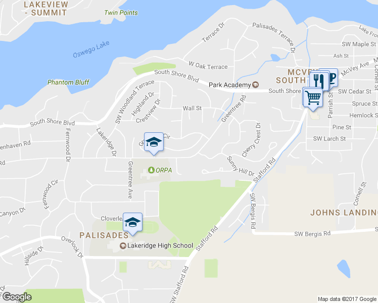 map of restaurants, bars, coffee shops, grocery stores, and more near in Rivergrove