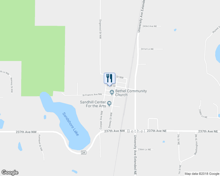 map of restaurants, bars, coffee shops, grocery stores, and more near 158 Main Street in Bethel