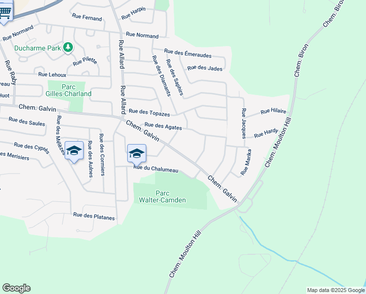 map of restaurants, bars, coffee shops, grocery stores, and more near 3065 Chemin Galvin in Sherbrooke