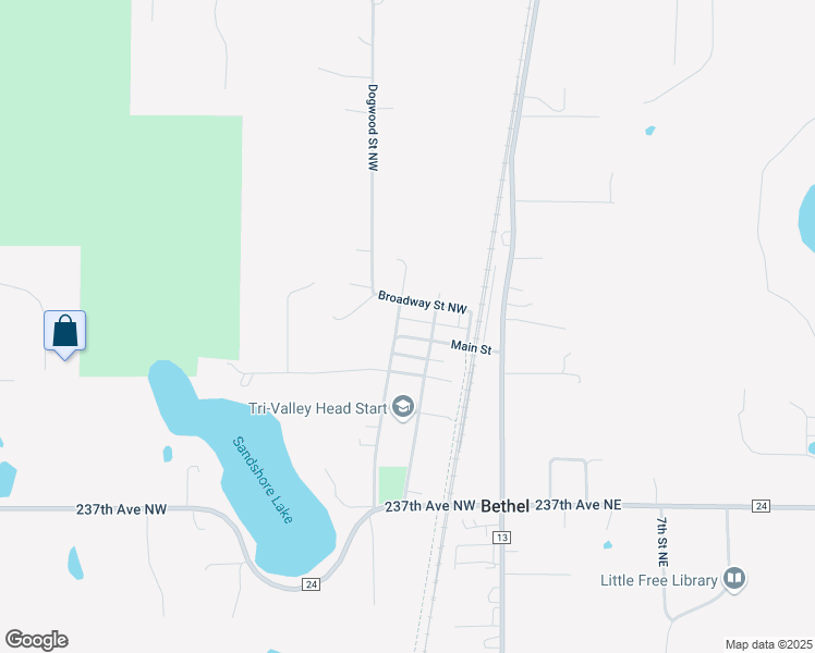 map of restaurants, bars, coffee shops, grocery stores, and more near 158 Main Street in Bethel