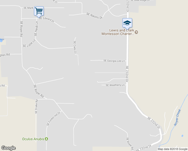 map of restaurants, bars, coffee shops, grocery stores, and more near 16315 Southeast 232nd Drive in Damascus