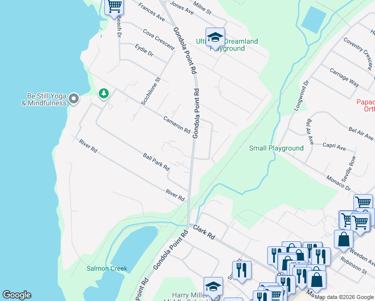 map of restaurants, bars, coffee shops, grocery stores, and more near 193 Gondola Point Road in Rothesay