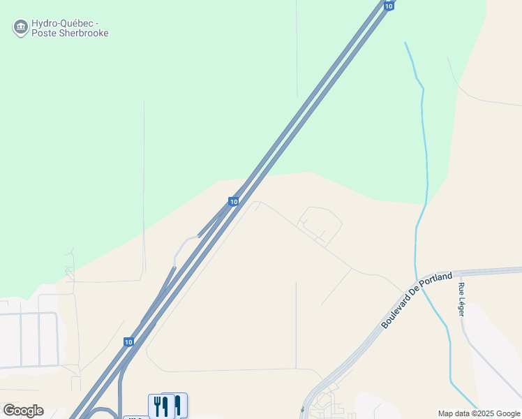 map of restaurants, bars, coffee shops, grocery stores, and more near 5807 Rue Robert-Boyd in Sherbrooke