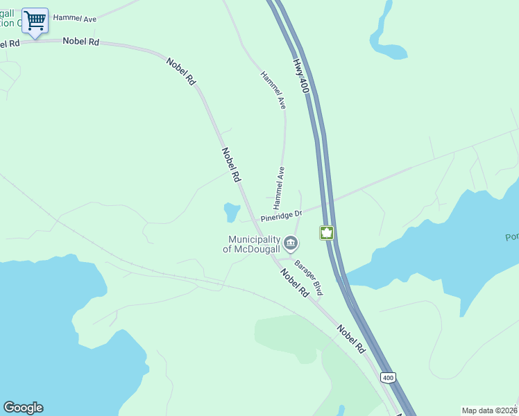 map of restaurants, bars, coffee shops, grocery stores, and more near 149 Nobel Road in Nobel