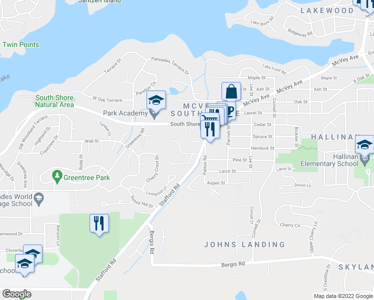 map of restaurants, bars, coffee shops, grocery stores, and more near 1720 Kilkenny Road in Lake Oswego