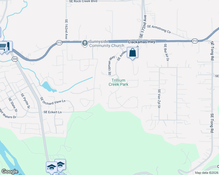map of restaurants, bars, coffee shops, grocery stores, and more near 16725 Southeast Cohiba Court in Damascus