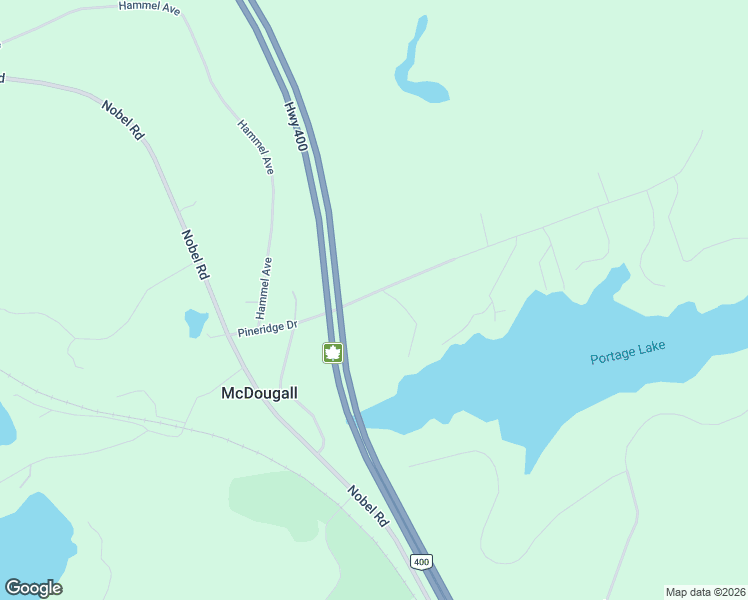map of restaurants, bars, coffee shops, grocery stores, and more near 47 Pineridge Drive in Parry Sound