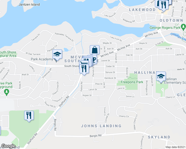 map of restaurants, bars, coffee shops, grocery stores, and more near 1528 Cedar Street in Lake Oswego