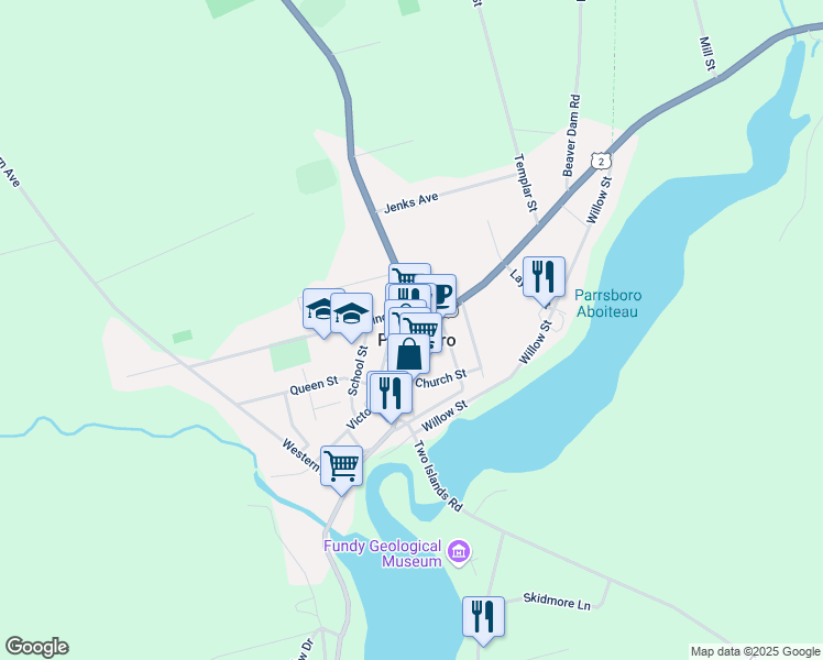 map of restaurants, bars, coffee shops, grocery stores, and more near 273 Main Street in Parrsboro