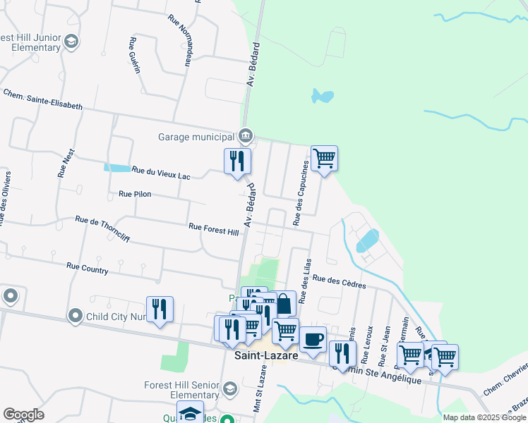 map of restaurants, bars, coffee shops, grocery stores, and more near in 