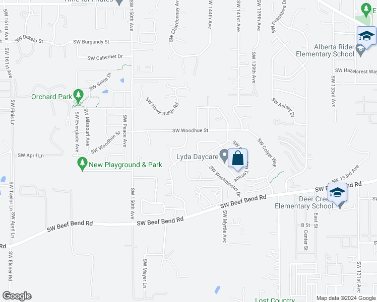map of restaurants, bars, coffee shops, grocery stores, and more near 14604 Southwest Shoue Drive in Tigard