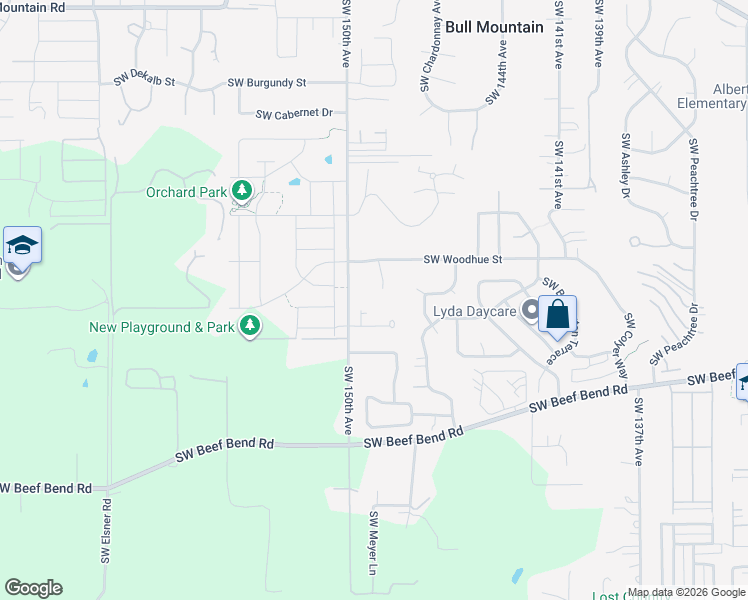 map of restaurants, bars, coffee shops, grocery stores, and more near 15669 Southwest 149th Place in Tigard