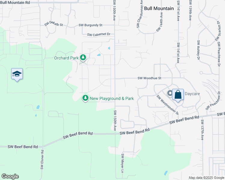 map of restaurants, bars, coffee shops, grocery stores, and more near 15765 Southwest 150th Avenue in Tigard