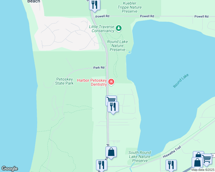 map of restaurants, bars, coffee shops, grocery stores, and more near 1520-1604 Highway 119 in Harbor Springs