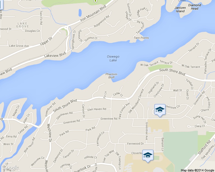 map of restaurants, bars, coffee shops, grocery stores, and more near 16351 Southwest Phantom Bluff Court in Lake Oswego
