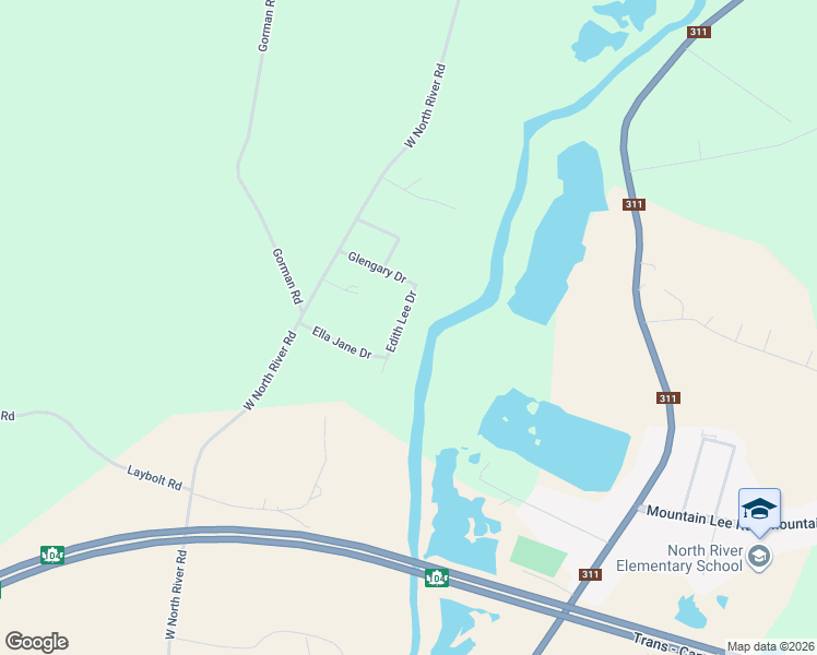 map of restaurants, bars, coffee shops, grocery stores, and more near 29 Edith Lee Drive in North River