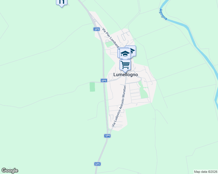 map of restaurants, bars, coffee shops, grocery stores, and more near 16 Via delle Aie in Lumellogno