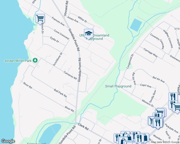 map of restaurants, bars, coffee shops, grocery stores, and more near 8 Dobson Lane in Rothesay