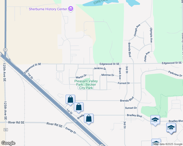 map of restaurants, bars, coffee shops, grocery stores, and more near 11251 Abby Avenue in Becker