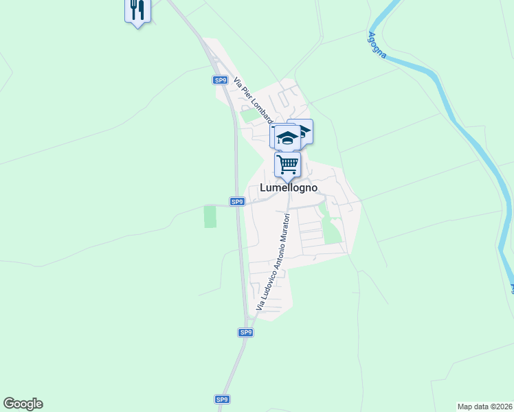map of restaurants, bars, coffee shops, grocery stores, and more near 16 Via delle Aie in Lumellogno