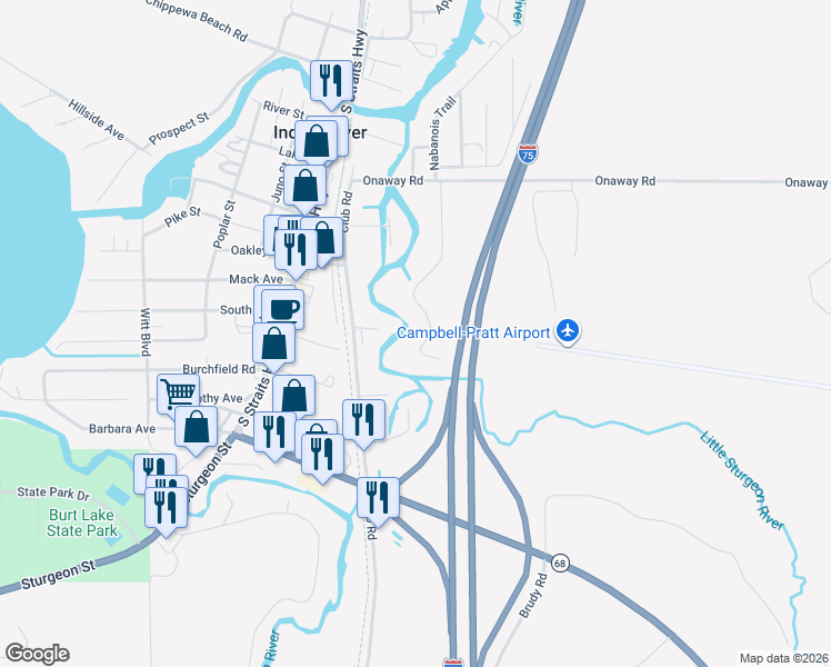 map of restaurants, bars, coffee shops, grocery stores, and more near 3757-3999 Victor Dr in Tuscarora Township