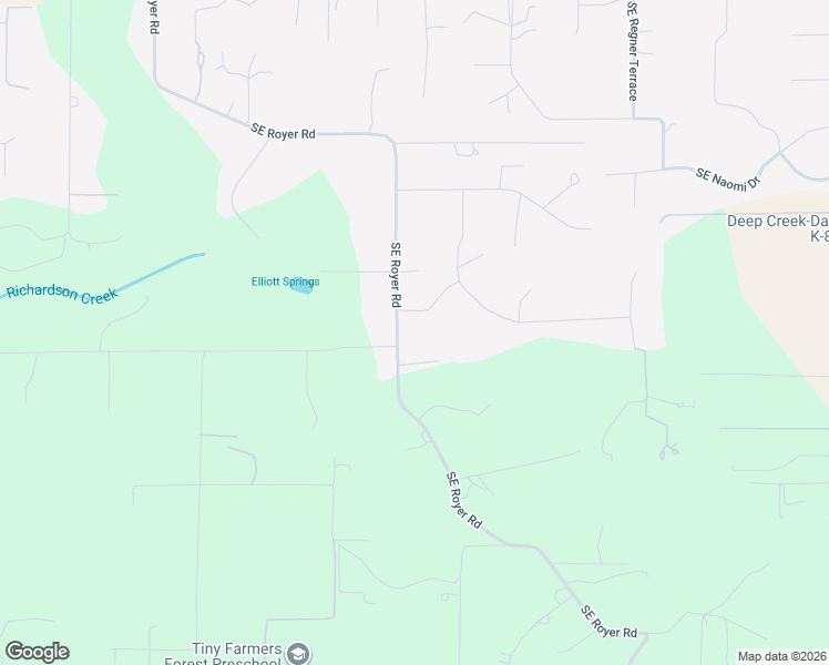 map of restaurants, bars, coffee shops, grocery stores, and more near 15900 Southeast Royer Road in Damascus