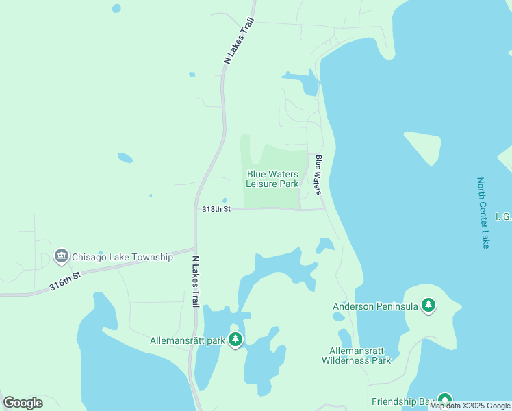 map of restaurants, bars, coffee shops, grocery stores, and more near 13100 318th Street in Lindstrom