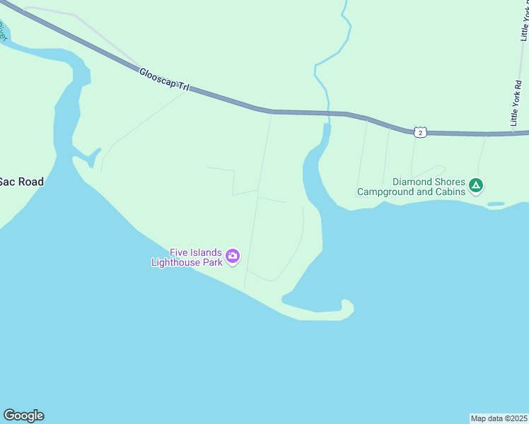 map of restaurants, bars, coffee shops, grocery stores, and more near 93 Broderick Lane in Lower Five Islands