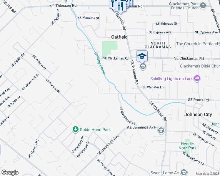 map of restaurants, bars, coffee shops, grocery stores, and more near 6823 Southeast Mabel Avenue in Milwaukie
