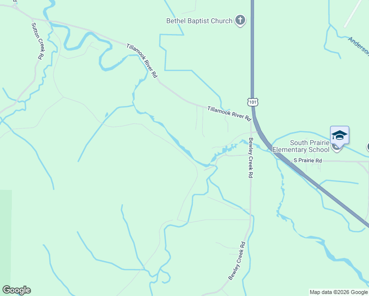 map of restaurants, bars, coffee shops, grocery stores, and more near 6500 Weber Road in Tillamook