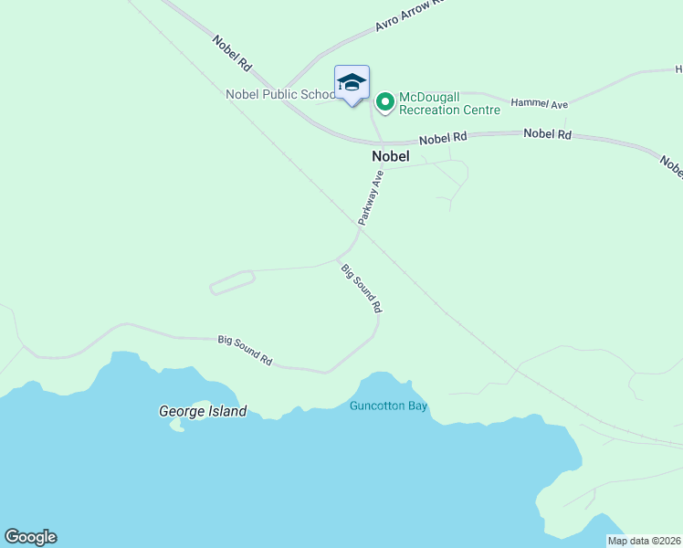 map of restaurants, bars, coffee shops, grocery stores, and more near 7 Parkway Avenue in McDougall