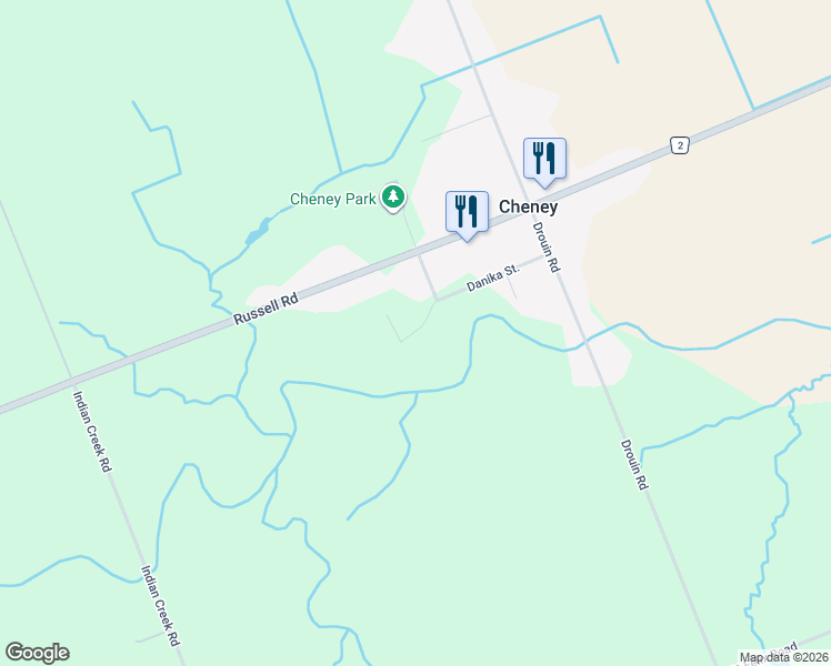 map of restaurants, bars, coffee shops, grocery stores, and more near 117 Danika Street in Clarence-Rockland