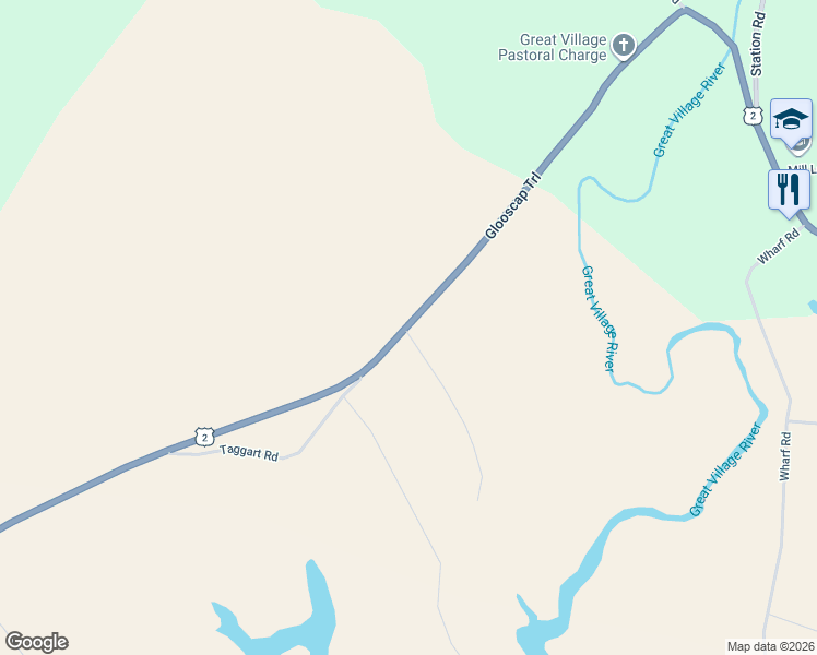 map of restaurants, bars, coffee shops, grocery stores, and more near 8480 Nova Scotia 2 in Great Village