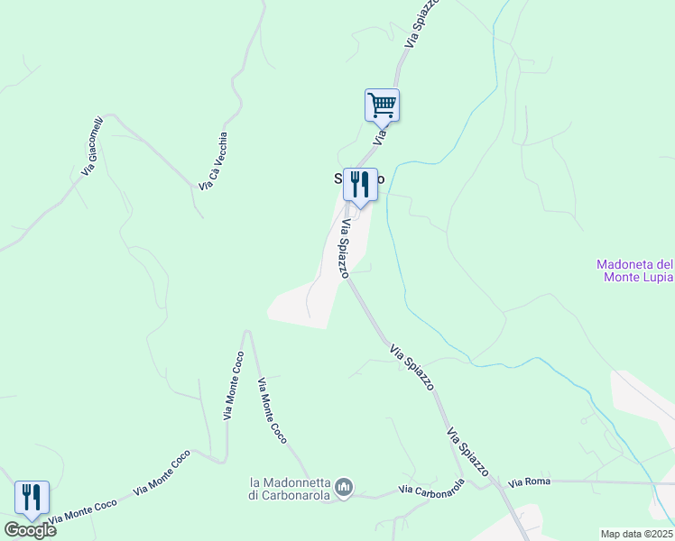 map of restaurants, bars, coffee shops, grocery stores, and more near 22 Via Spiazzo in Spiazzo
