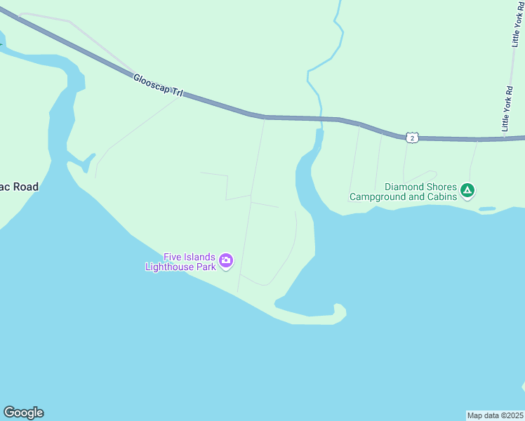 map of restaurants, bars, coffee shops, grocery stores, and more near 93 Broderick Lane in Lower Five Islands