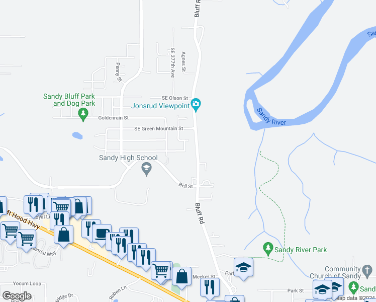 map of restaurants, bars, coffee shops, grocery stores, and more near 15968 Dreamcatcher Avenue in Sandy