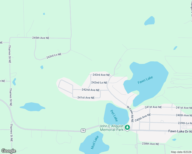 map of restaurants, bars, coffee shops, grocery stores, and more near 8134 243rd Avenue Northeast in Stacy