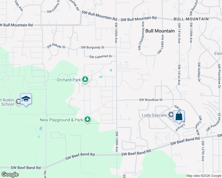 map of restaurants, bars, coffee shops, grocery stores, and more near 15094 Southwest Deepbrook Lane in Tigard