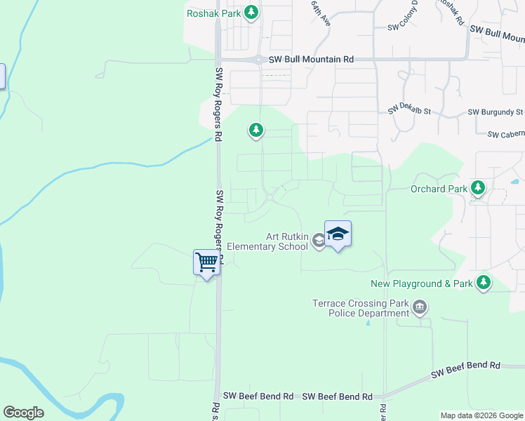 map of restaurants, bars, coffee shops, grocery stores, and more near 15688 Southwest Roy Rogers Road in Sherwood