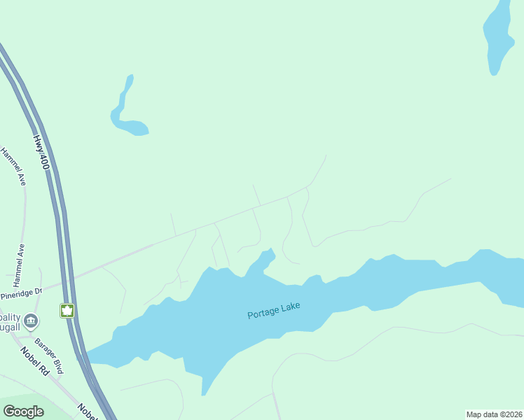 map of restaurants, bars, coffee shops, grocery stores, and more near 63 Pineridge Drive in Parry Sound