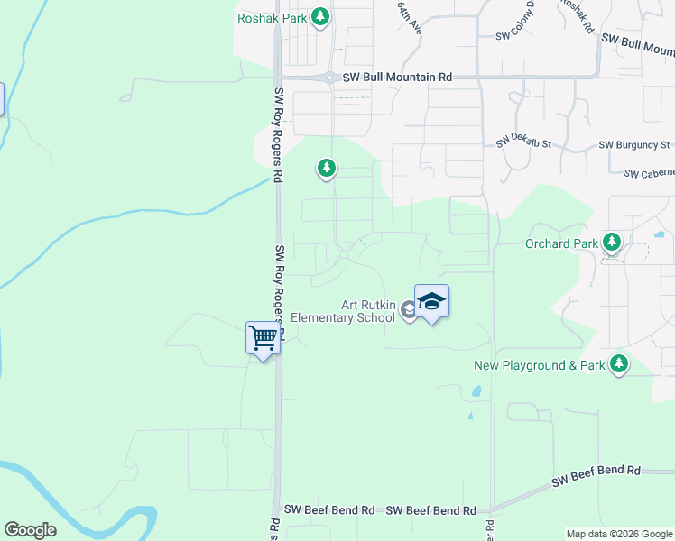 map of restaurants, bars, coffee shops, grocery stores, and more near 15688 Southwest Roy Rogers Road in Sherwood