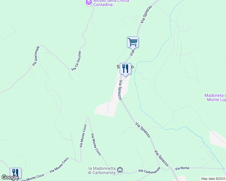 map of restaurants, bars, coffee shops, grocery stores, and more near 22 Via Spiazzo in Spiazzo