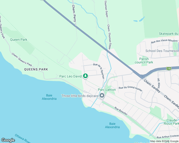 map of restaurants, bars, coffee shops, grocery stores, and more near 64 Rue de la Cortland in Gatineau