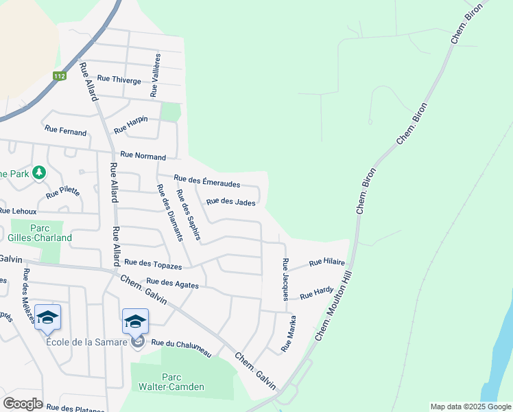 map of restaurants, bars, coffee shops, grocery stores, and more near 3150 Rue des Jades in Sherbrooke