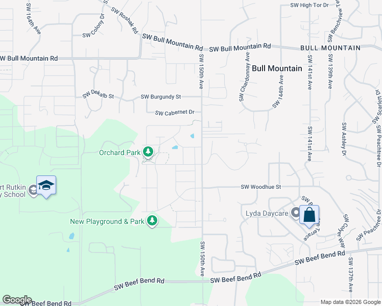 map of restaurants, bars, coffee shops, grocery stores, and more near 15263 Southwest Peace Avenue in Tigard