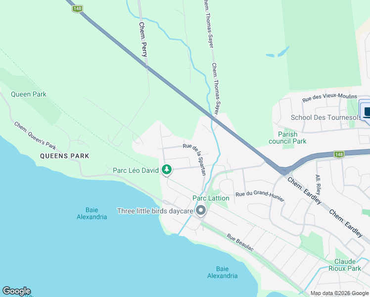 map of restaurants, bars, coffee shops, grocery stores, and more near 127 Rue de la Spartan in Gatineau